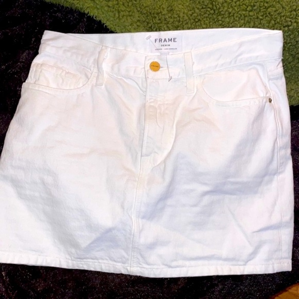 Frame Brand sz27 Excellent Condition White Denim Mini Skirt